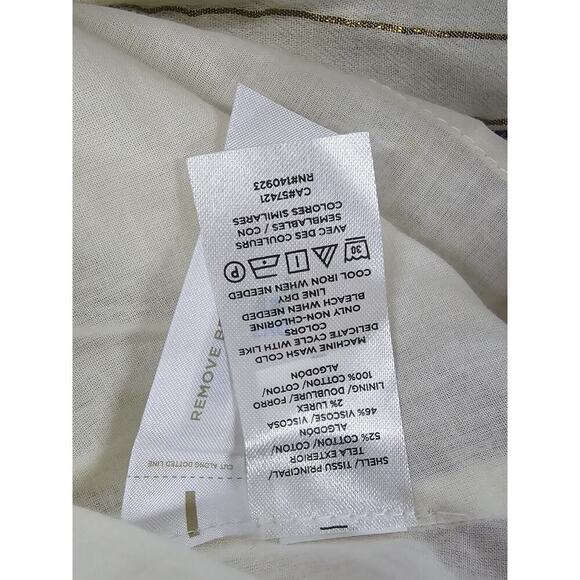 LOFT NWT Shimmer Stripe Tie Back Maxi Dress Boho - Whisper White - Size Medium - Picture 10 of 10